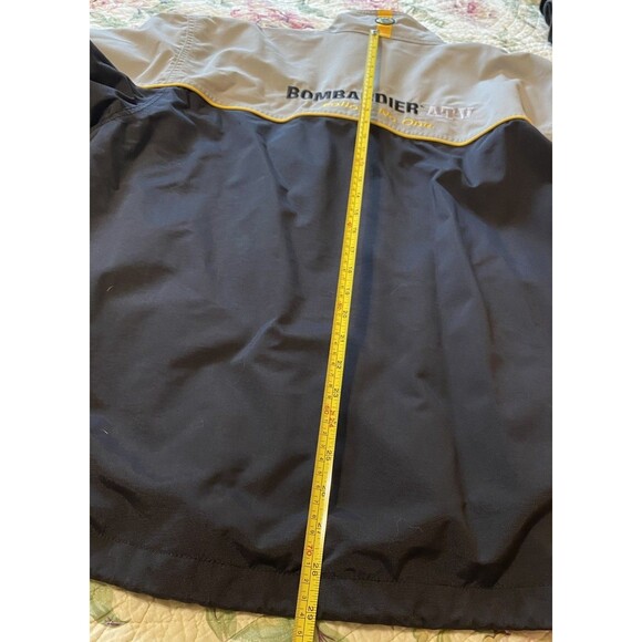 Bombardier ATV Riding Follow No One Jacket Sz L Fleece Lined RPM BRP Black Gray - Picture 11 of 11